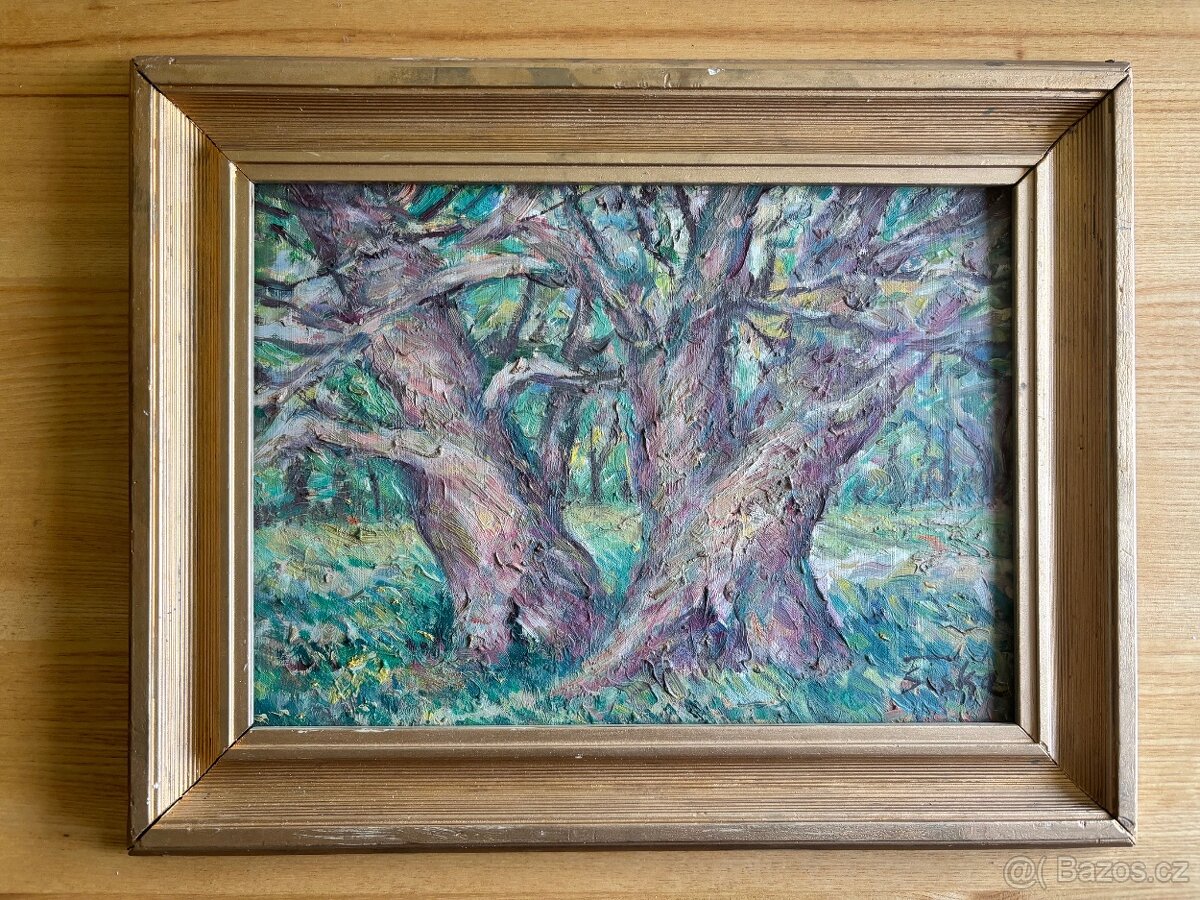 2 Obrazy Štefan Šiška staré oleje na plátně 57x37, 35x45 - 2