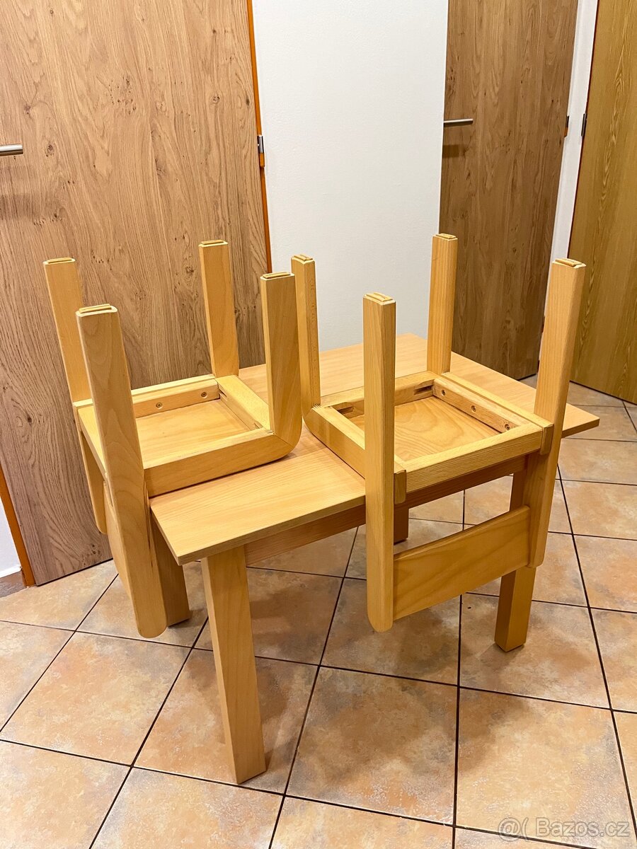 Dětský stůl 80x60 cm a židle z bukového masivu - 2