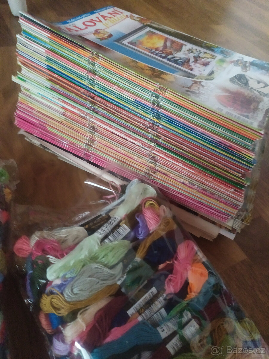 Mulinky na vyšívanie a časopisy - 2