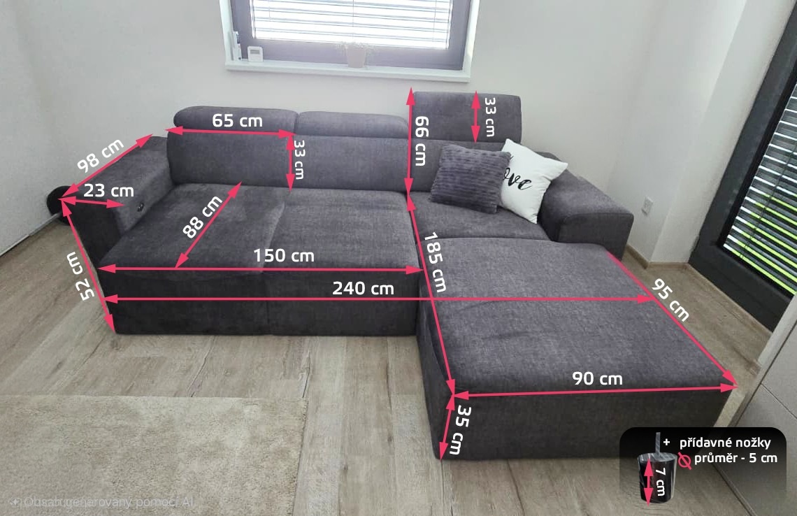 Sedací souprava šedá - 2