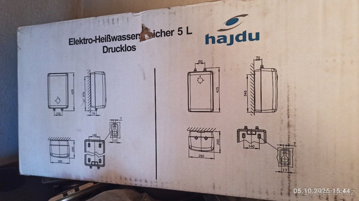 Elektrický ohřívač vody Hajdu AF-U-5 - 2