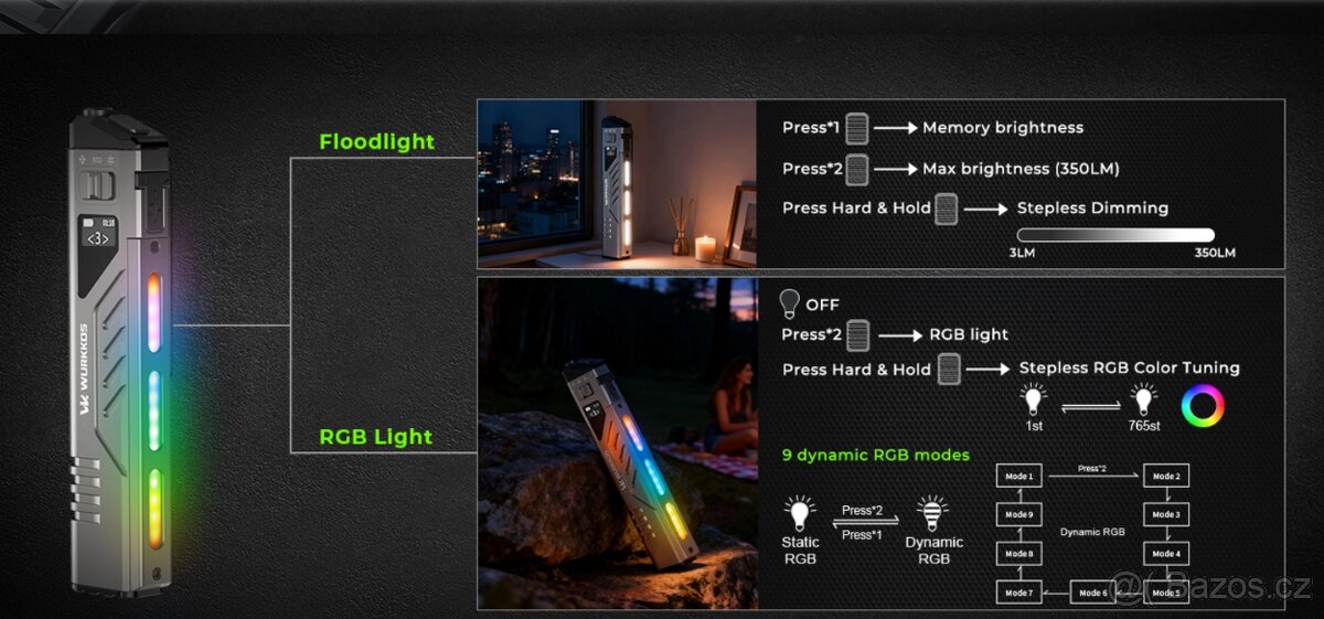 Wurkkos TD11 chytrá OLED 3000L,USB-C, RGB NOVINKA - 2