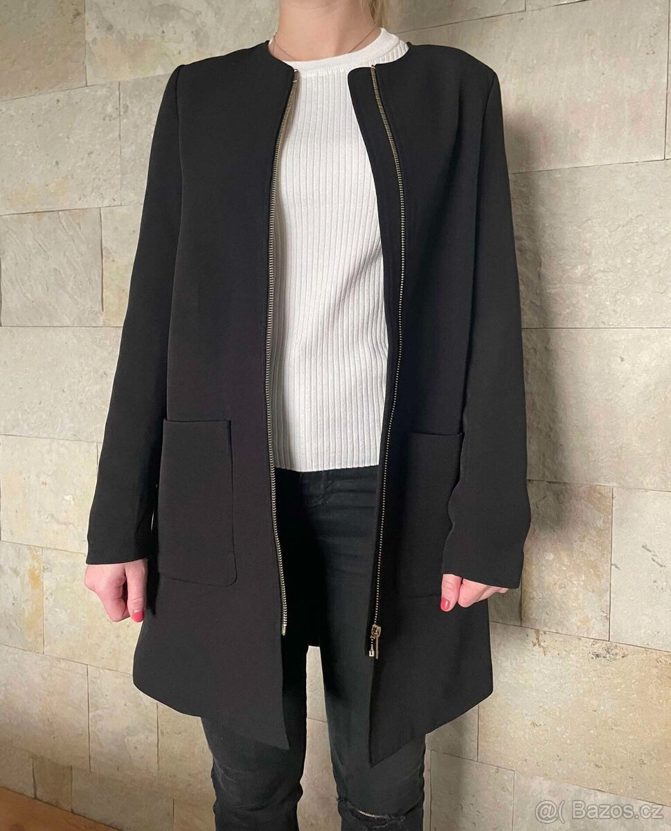 NOVÝ černý kabát H&M vel.34 - 2