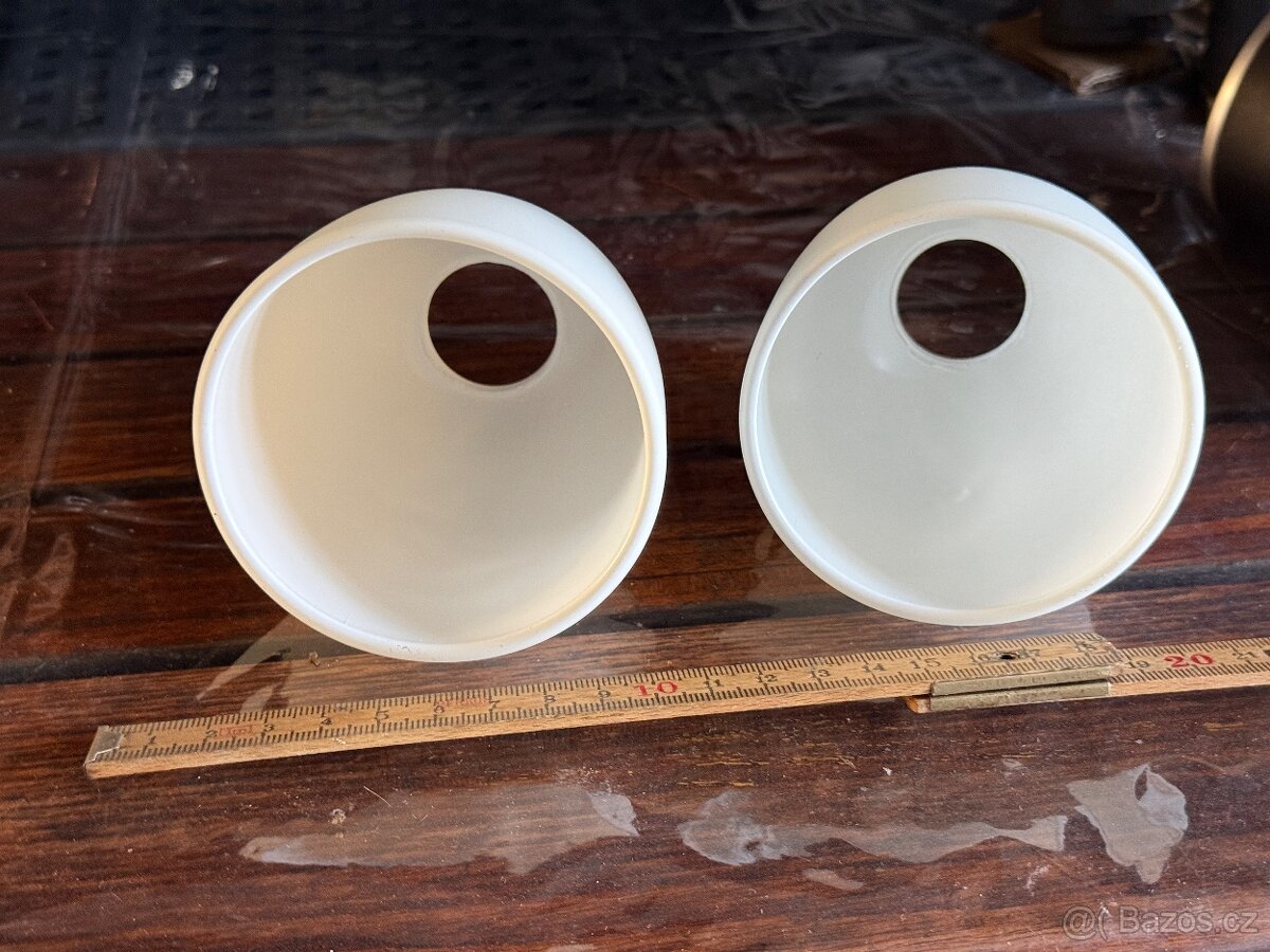 Skleněný bílý kryt světla - 2kusy - 2