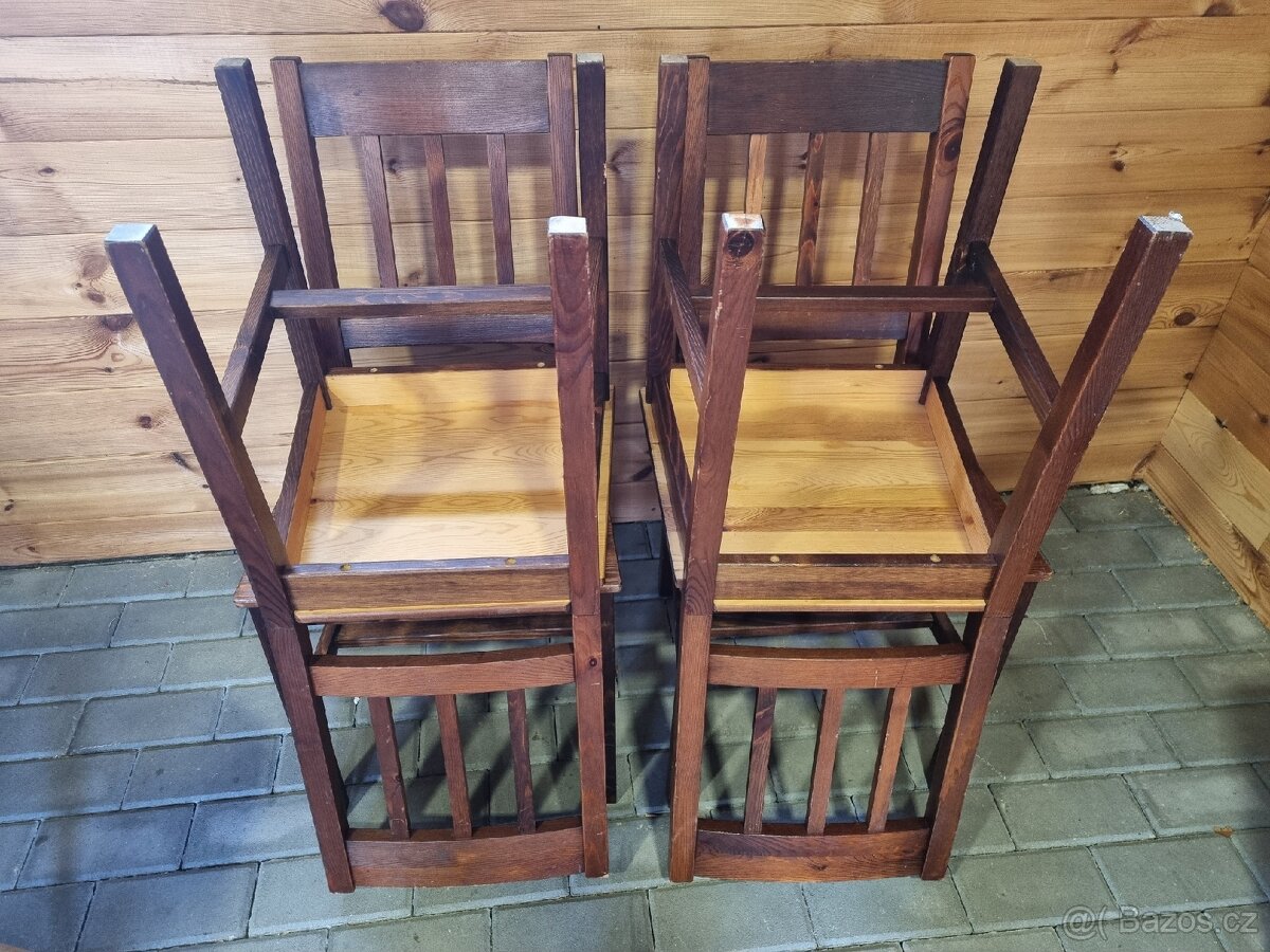 4 židle-tmavý dekor - 2