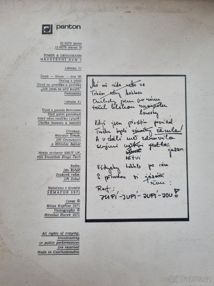 SIMEK & GROSSMANN Navstevni den 2 vinyl LP 1971 - 2