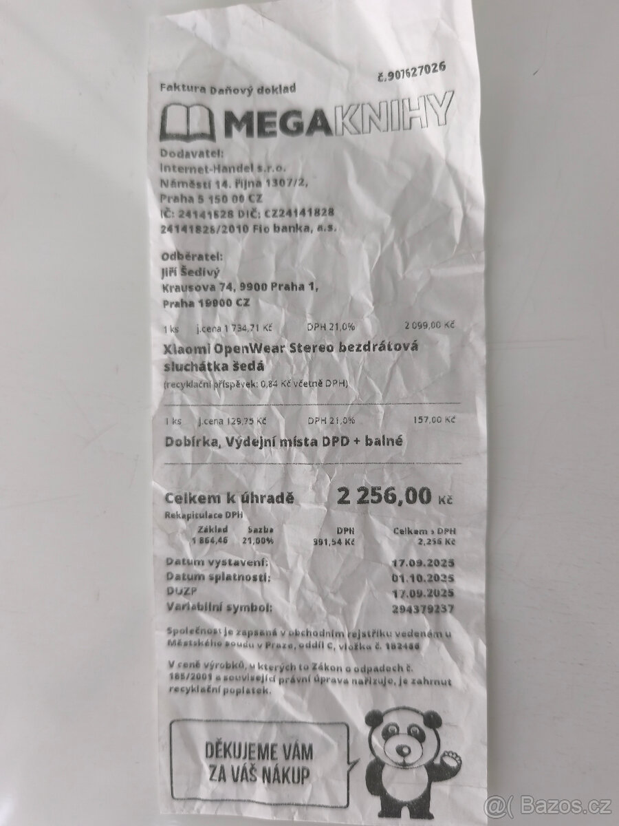 Prodám nové bezdrátové sluchátka Xiaomi OpenWear - 2