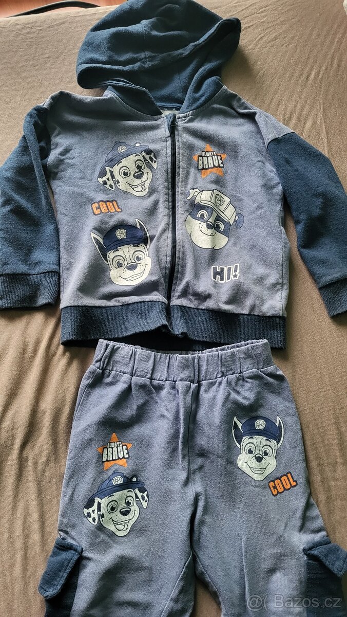 Teplakova souprava tlapkova patrola vel.110-116 tenčí tepla - 2