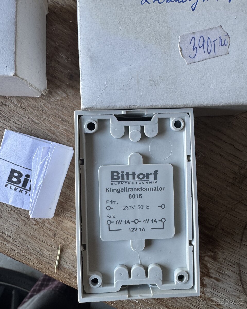 Zvonkový transformátor Bittorf 4/8/12V nový - 2