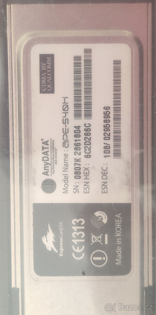 AnyData ExpressCard/34 do sbírky 1000,- Kč - 2