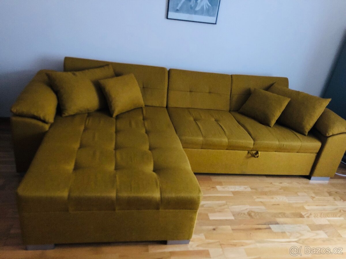 Sedačka -hořčicová barva- SLEVA možná - - 2