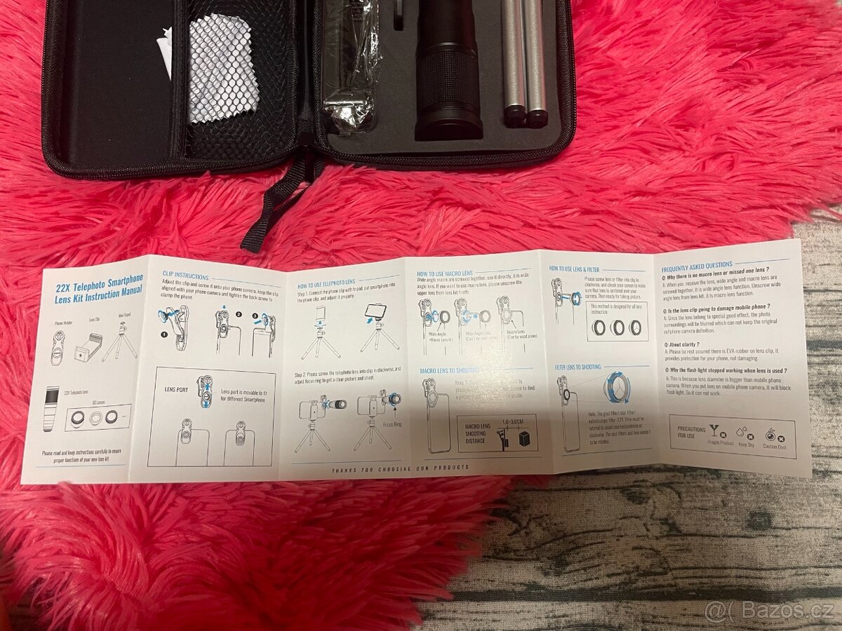 Stativ na telefon + přídavný objektiv Lens Kit - 2