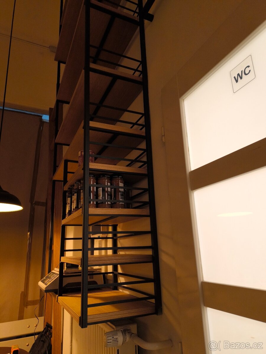 Regál na produkty masiv, kov - 2