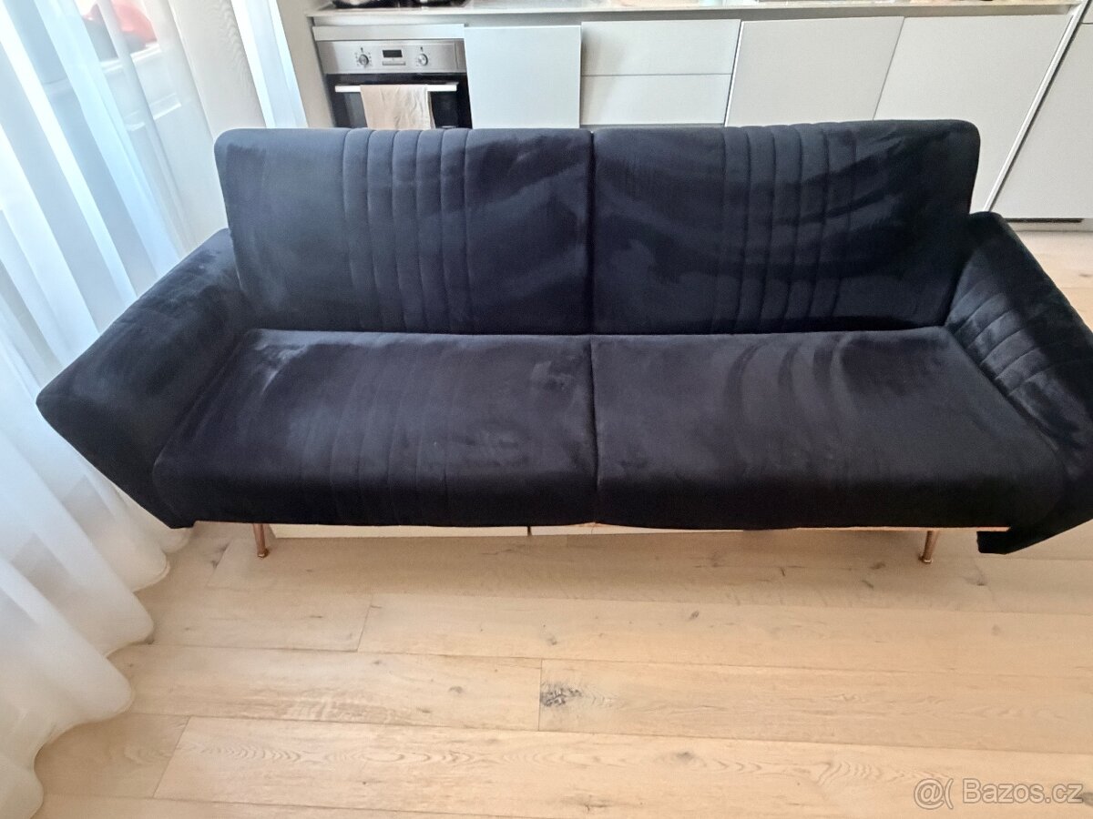 Semišová rozkládací pohovka - 2