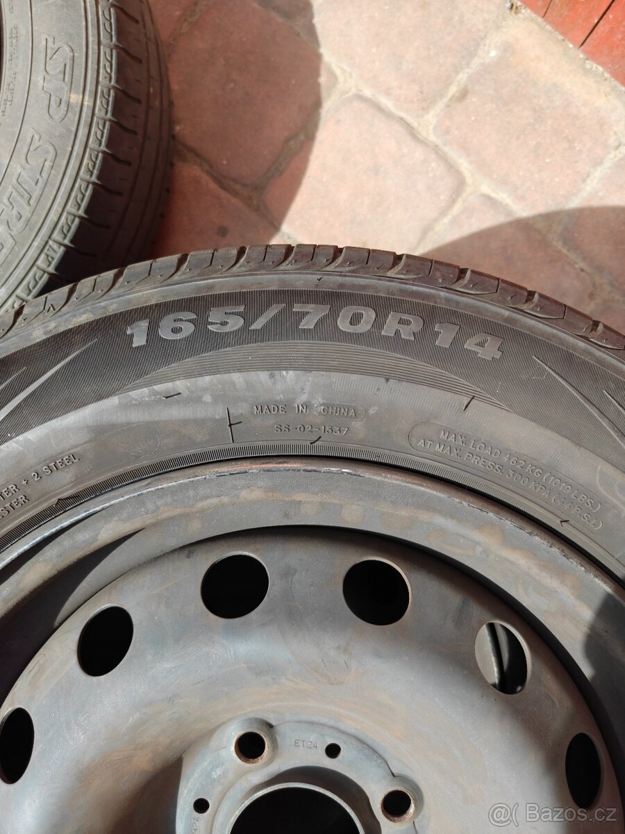 Letní pneu + kola - 165/70 R14 81T - 2