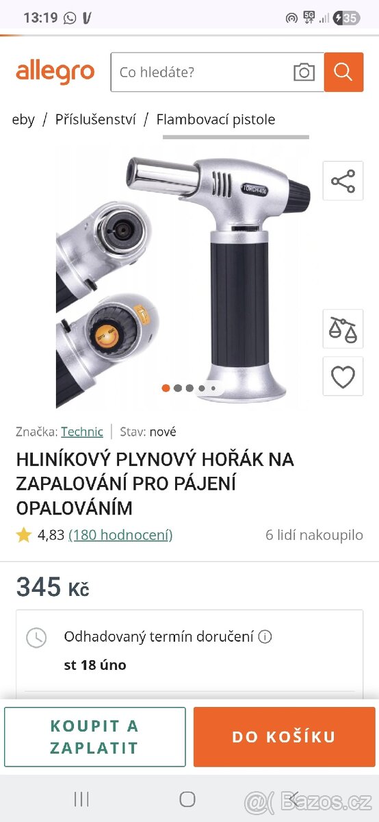 Plynový hořák na Creme Brulée.... - 2