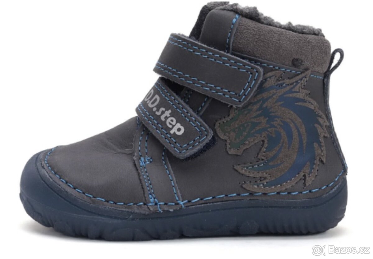 D.D.Step Barefoot zimní boty W073-42488 Royal Blue vel.22 - 2