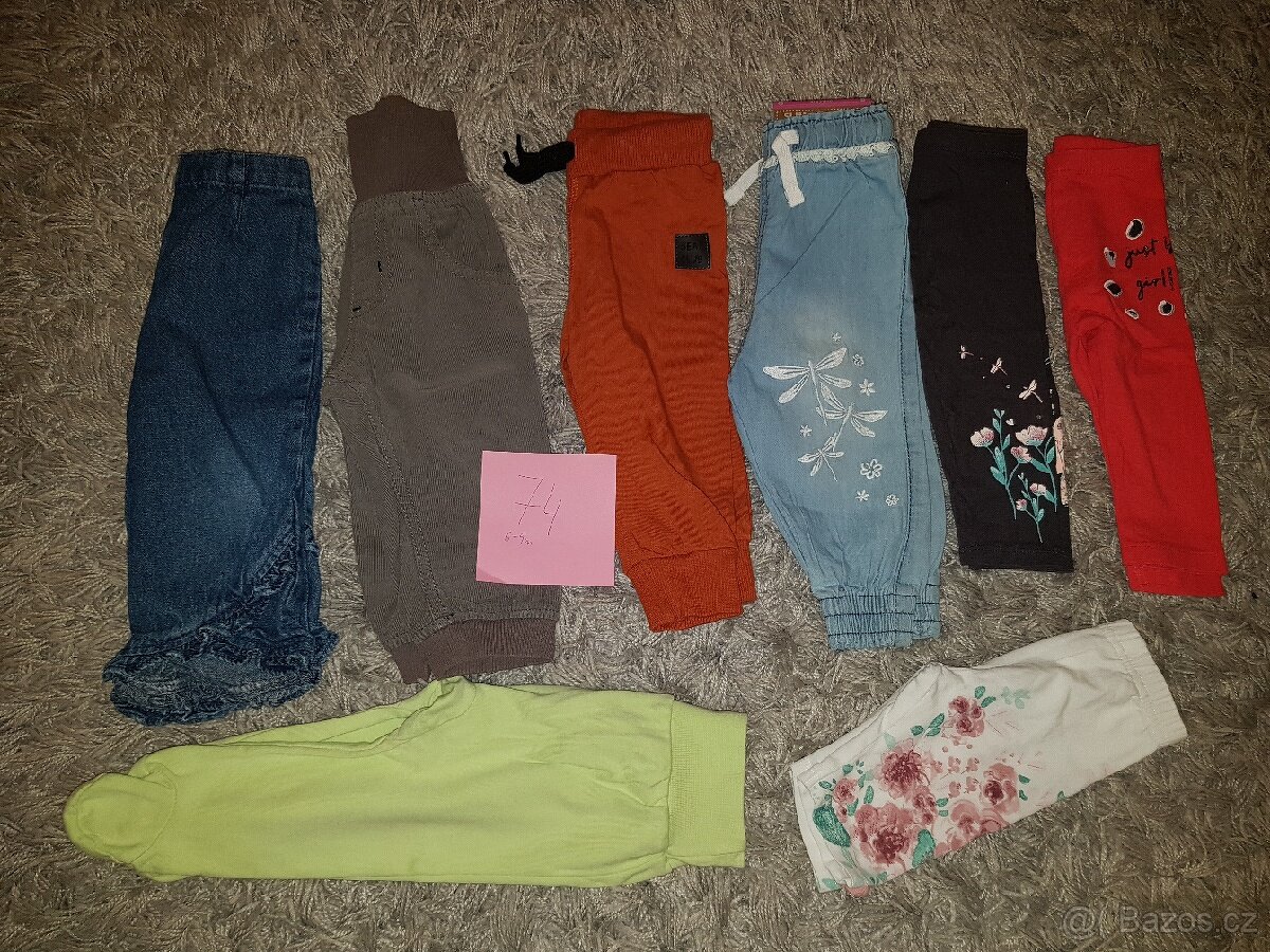 Set kalhoty tepláky, legíny...7ks - vel. 74 - 2