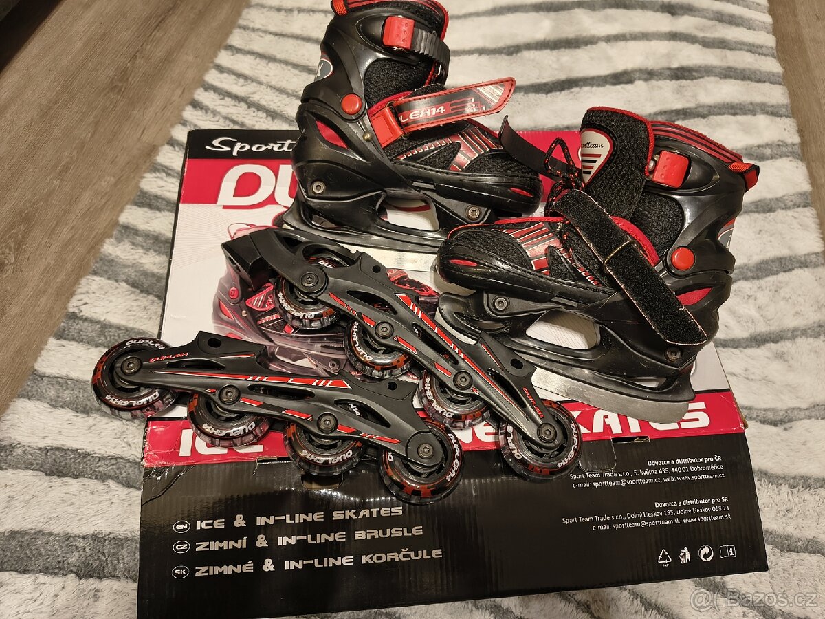 Chlapecké brusle 2v1, vel. S(31-34), černo-červené - 2