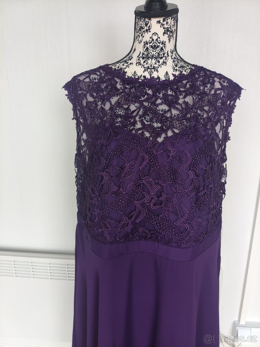 Fialové společenské šaty vel. 48 - 2