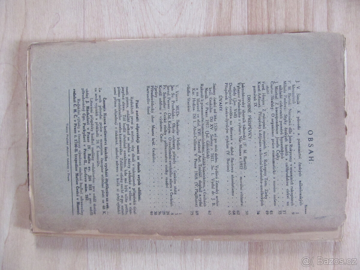 Časopis muzea království českého, ročník 93, 1919 - 2