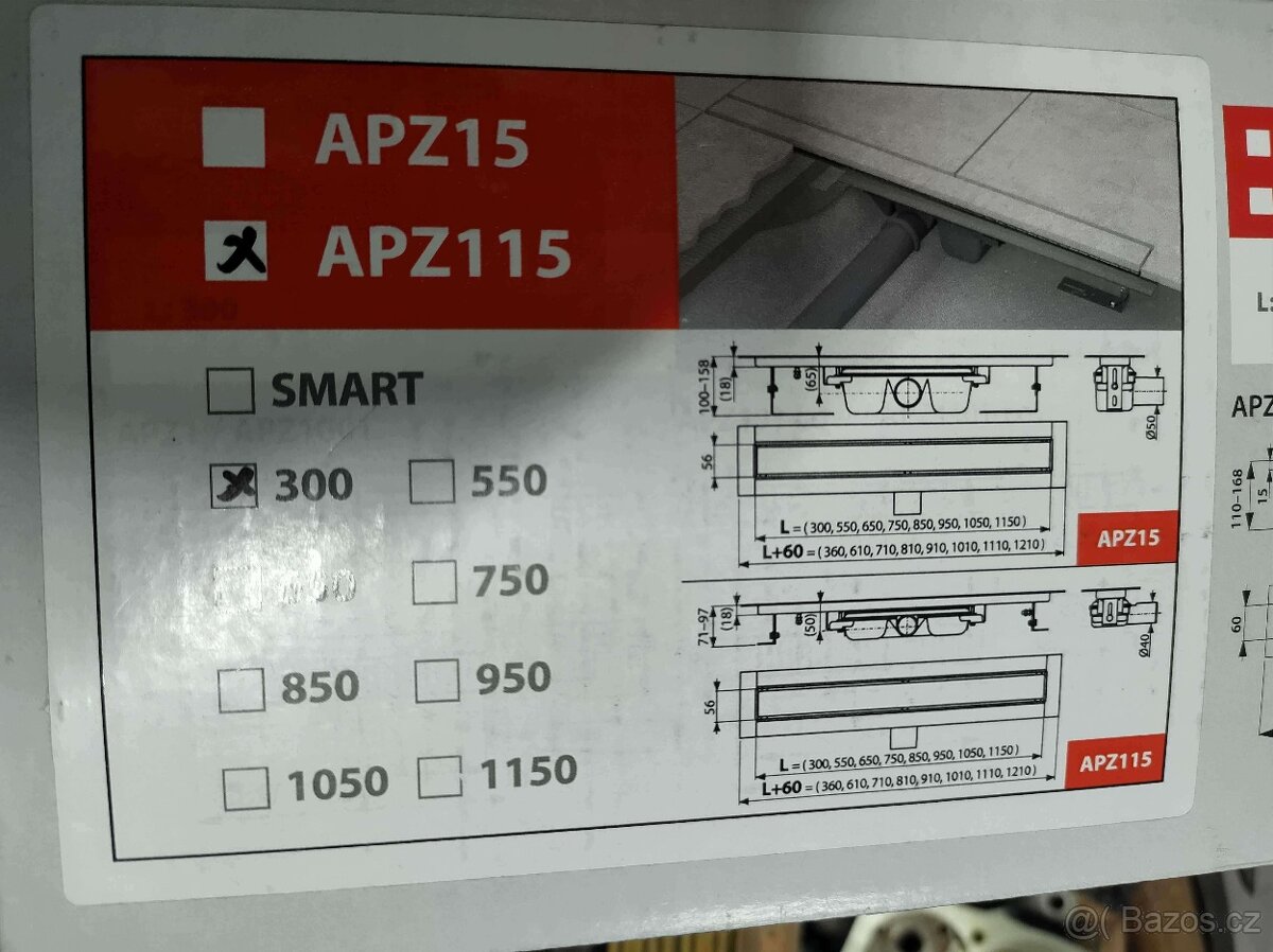 Sprchový žlab Alcaplast 30cm - nový - 2