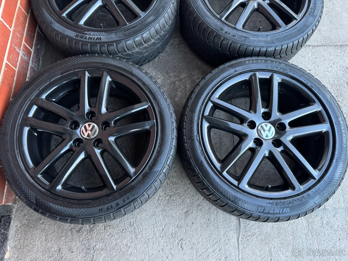 Alu 17" 5x112 VW SIENA BLACK zimní 70% G5, G6 TOP - 2