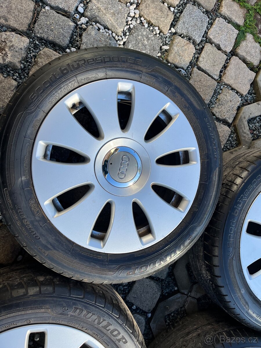 4x alu disky 5x112 R16, letní pneu 70% - 2