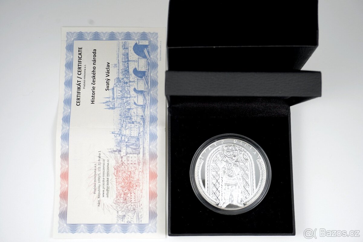 Stříbrná medaile Svatý Václav 50 mm Ag Proof - 2