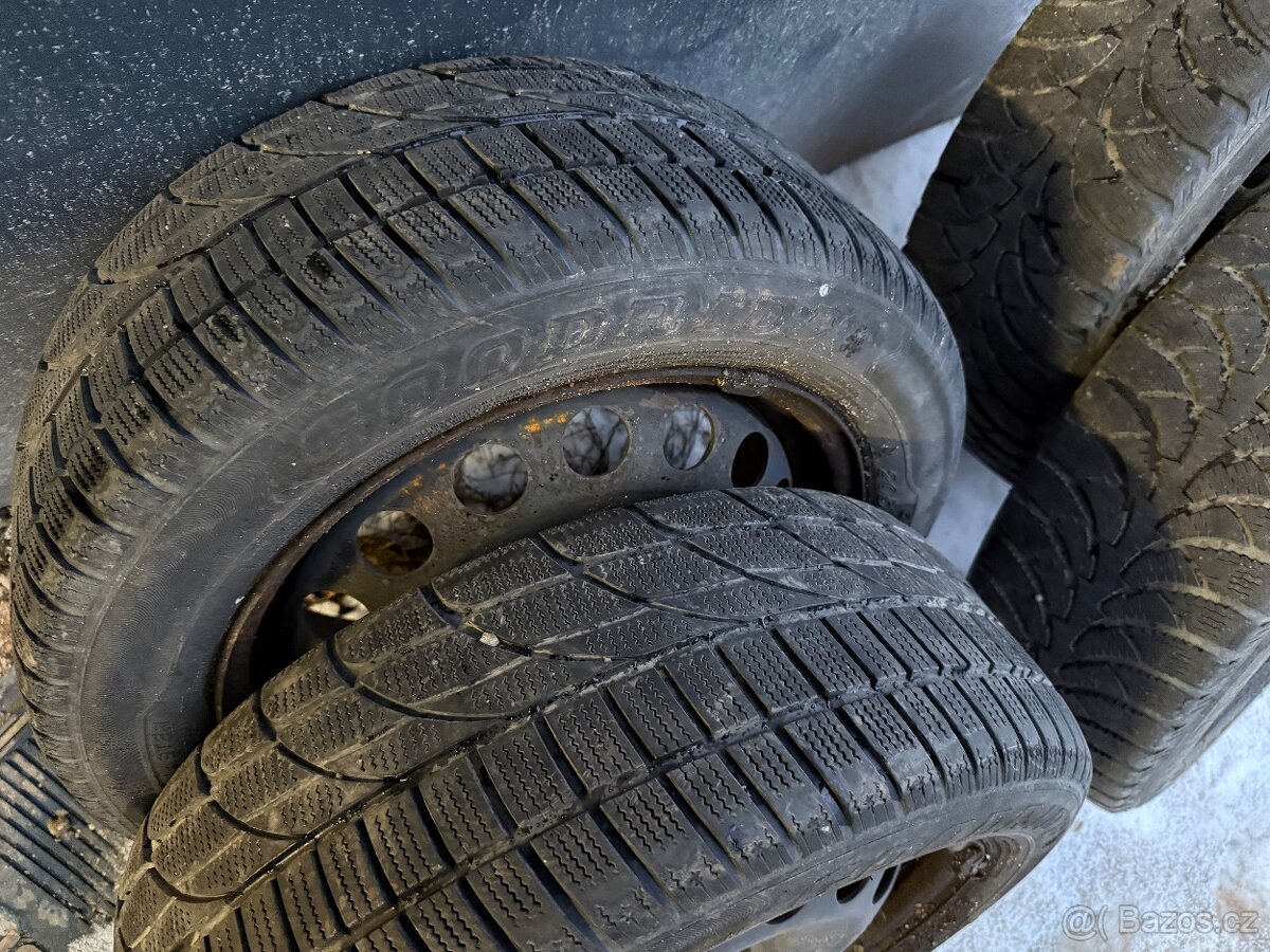 Plechové disky 16” 5x100 + zimni pneu - 2