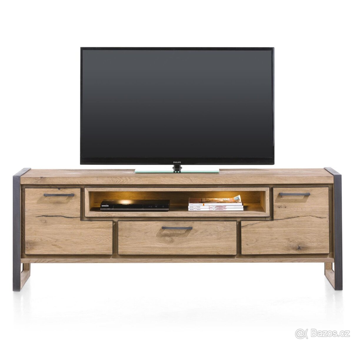 Komoda z masivu Metalo – dub, LED, 170 cm - 2