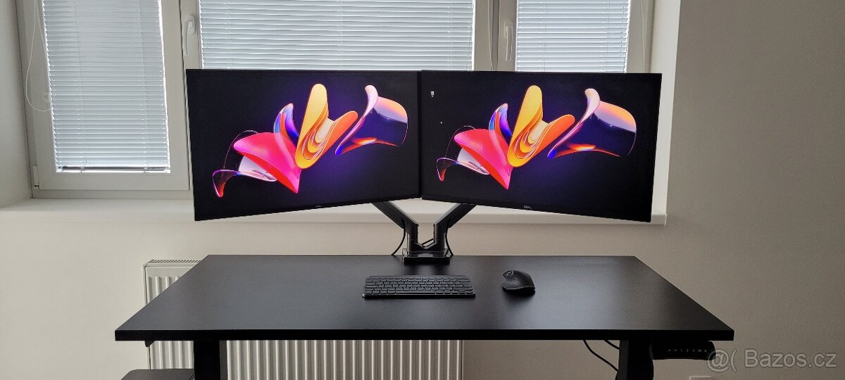 2x 27" 4K DELL monitor plus držák na stůl AlzaErgo - 2