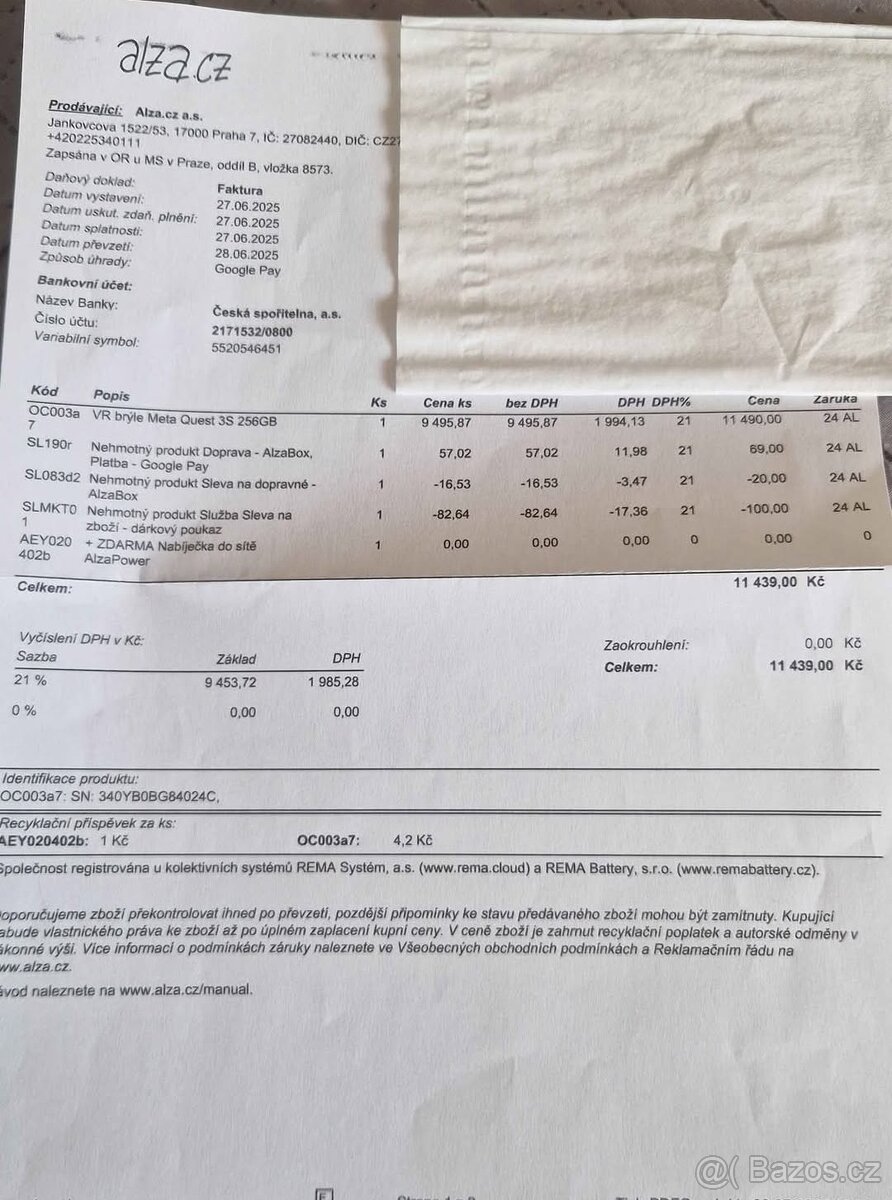 Meta Quest 3S - 256GB. - 2