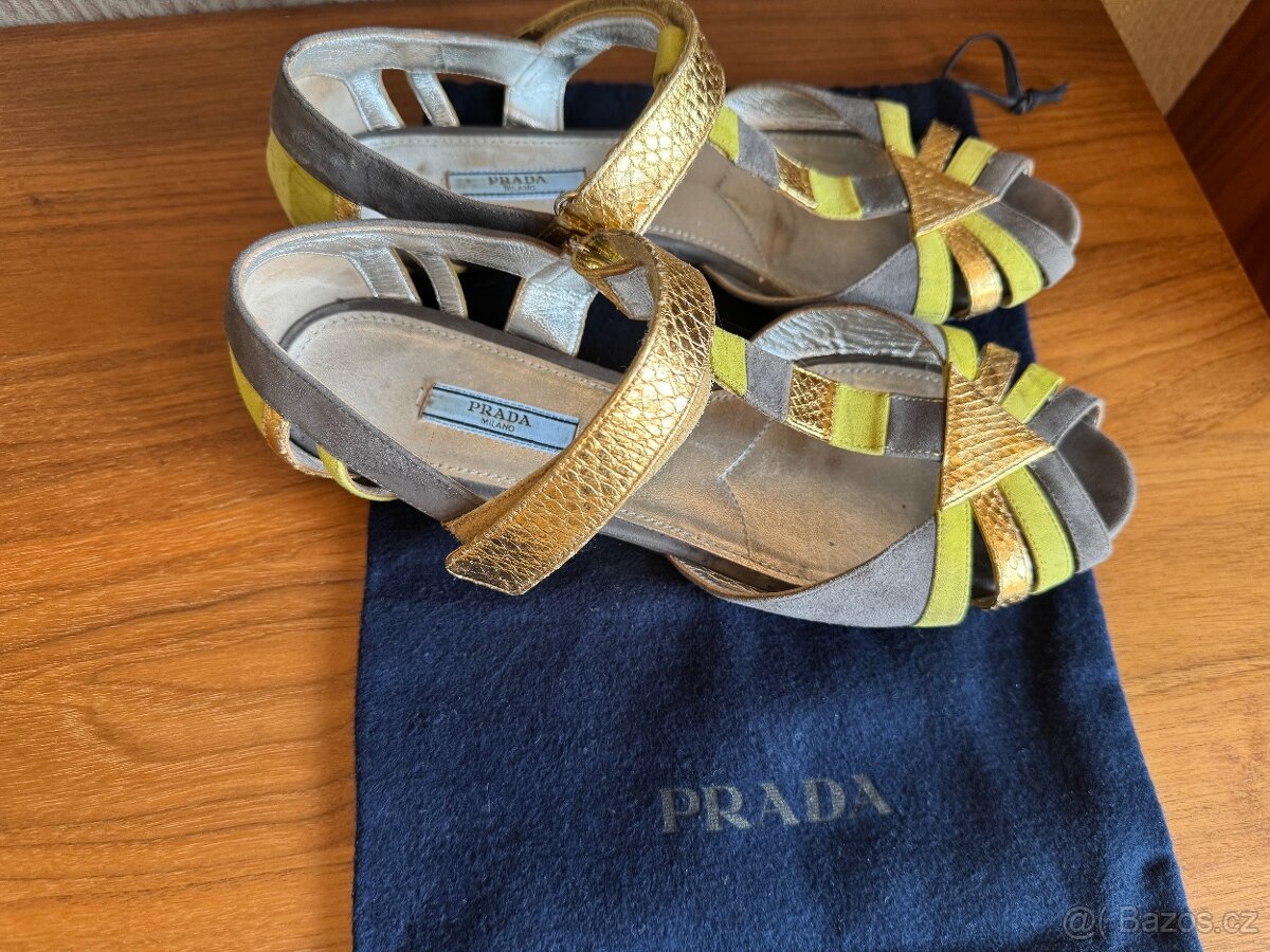 Kožené sandále zn.Prada, vel.39. - 2