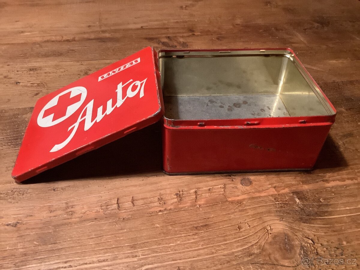 Retro plechová krabice autolékárničky - 2