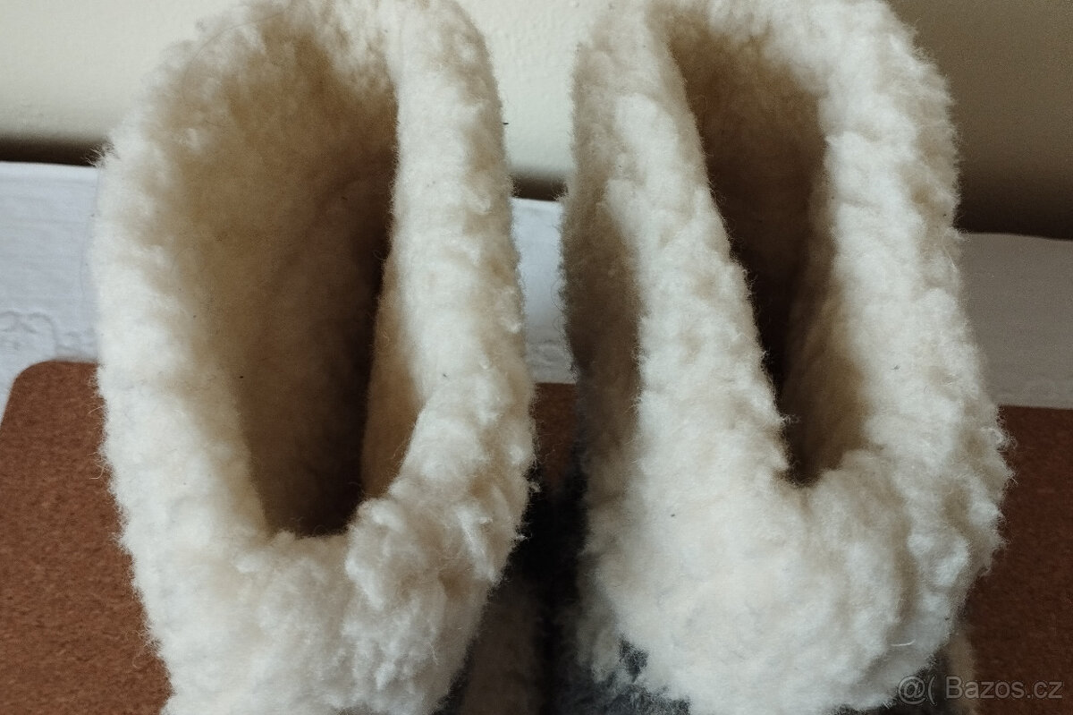 TV bačkory / papuče z merino vlny - 2