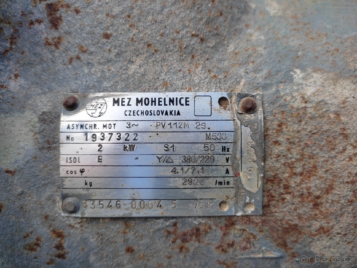 Prodám elektromotor s řemenicí. - 2