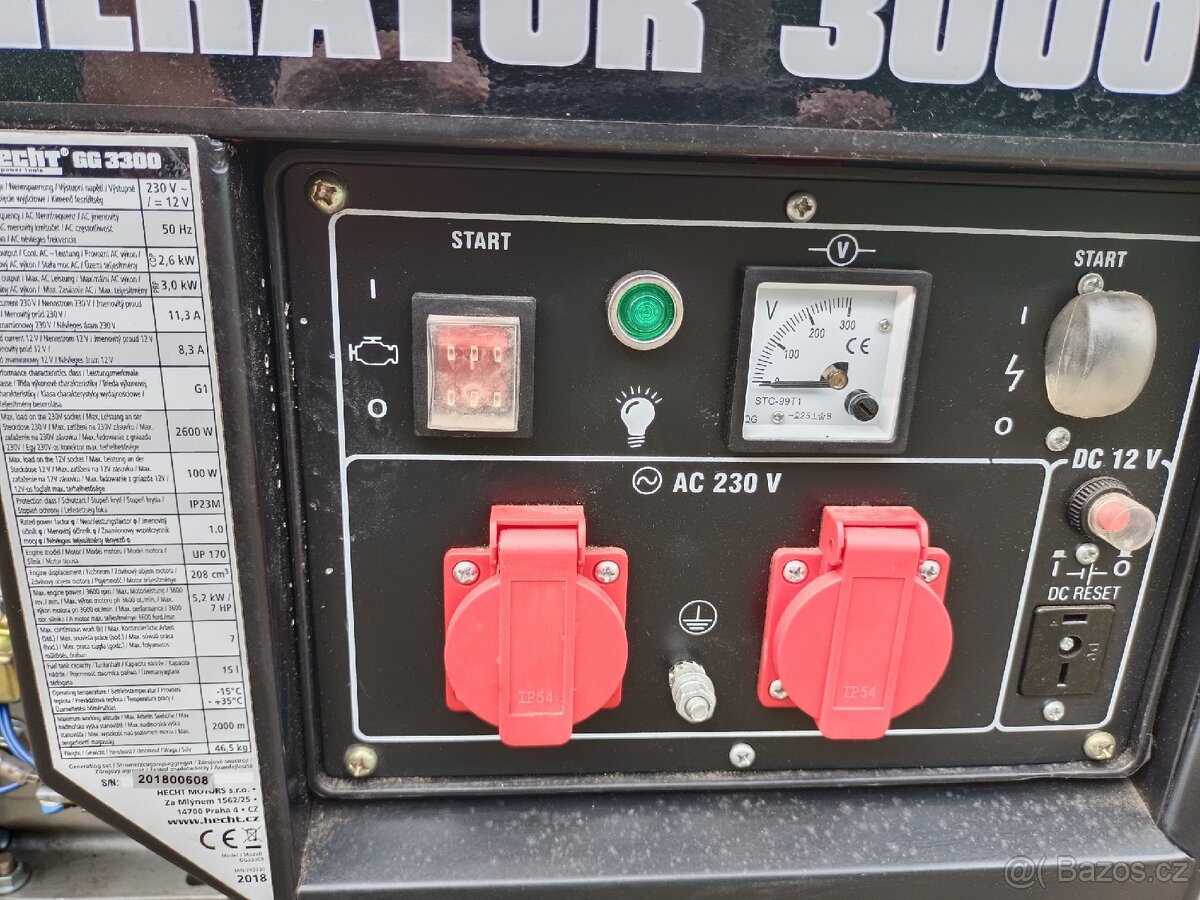 Prodám elektrocentrálu HECHT GG3300 3kW - 2