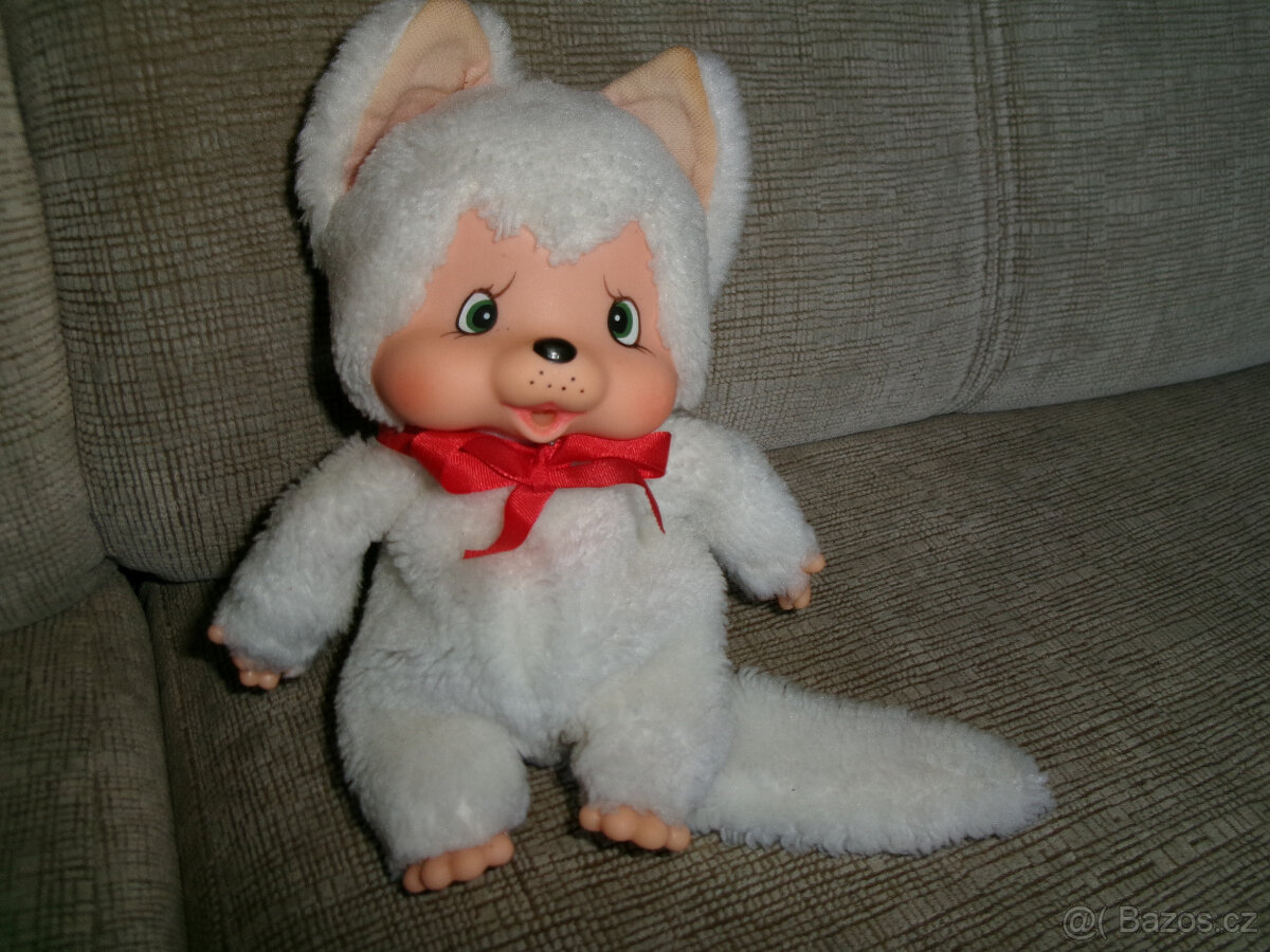 Retro Mončičák-bílý-píská - 2