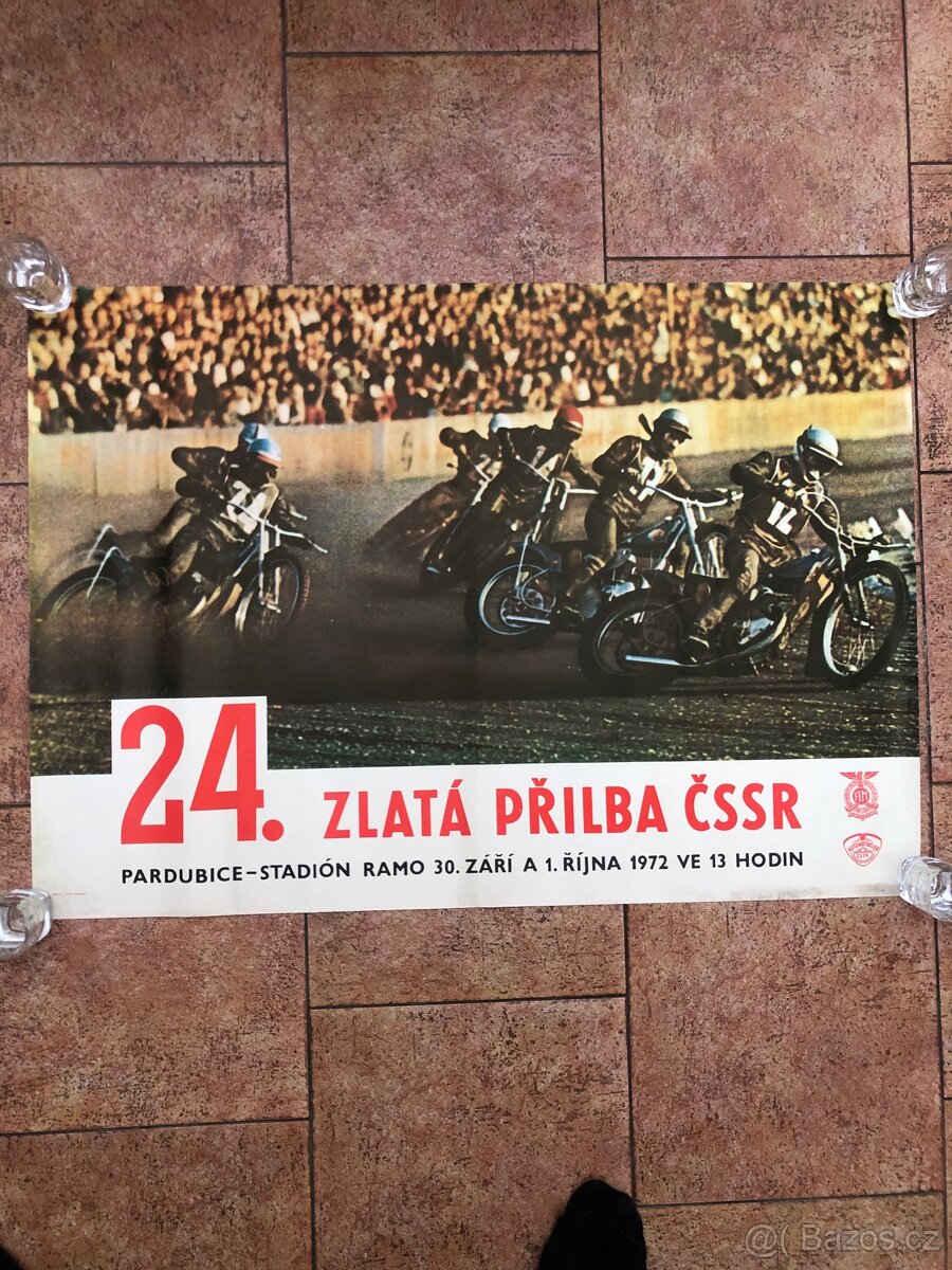 PLAKAT ZLATÁ PŘILBA PARDUBICE 1972 ,Jawa,ČZ,ESO - 2