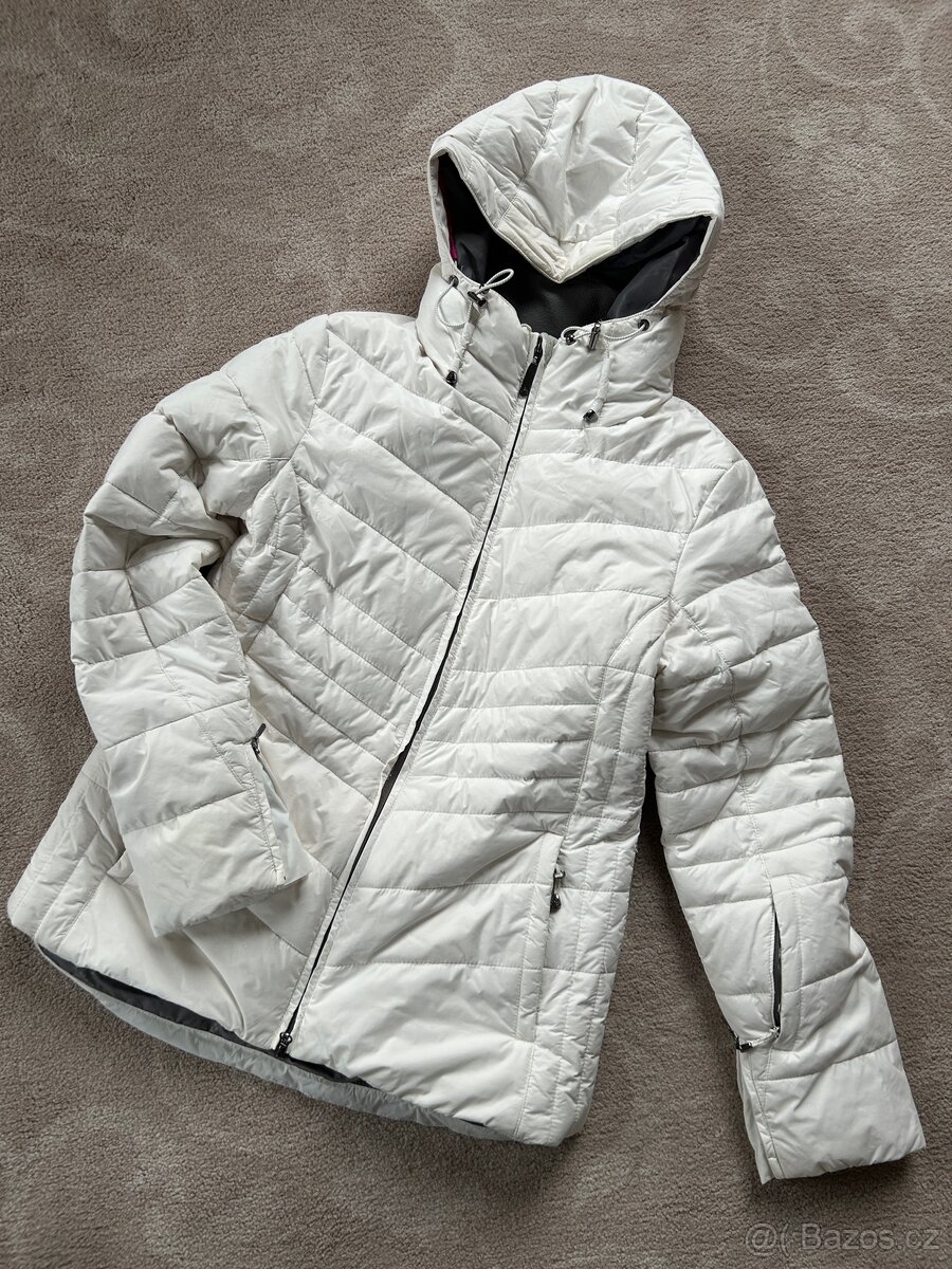 Krásná bílá bunda z husího a prachového peří vel. S - 2