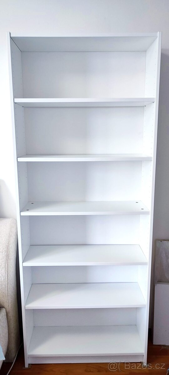 Moderní bílá knihovna/regál 202 × 80 × 28 cm – perfektní sta - 2