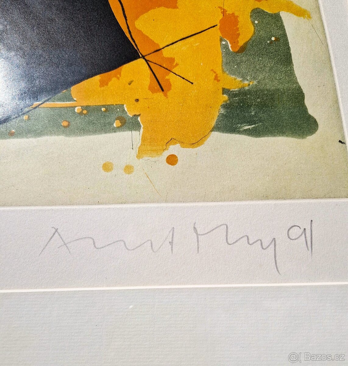 ALBERT MERZ - (Gravir na papieri), zarámované (abstrakt) - 2