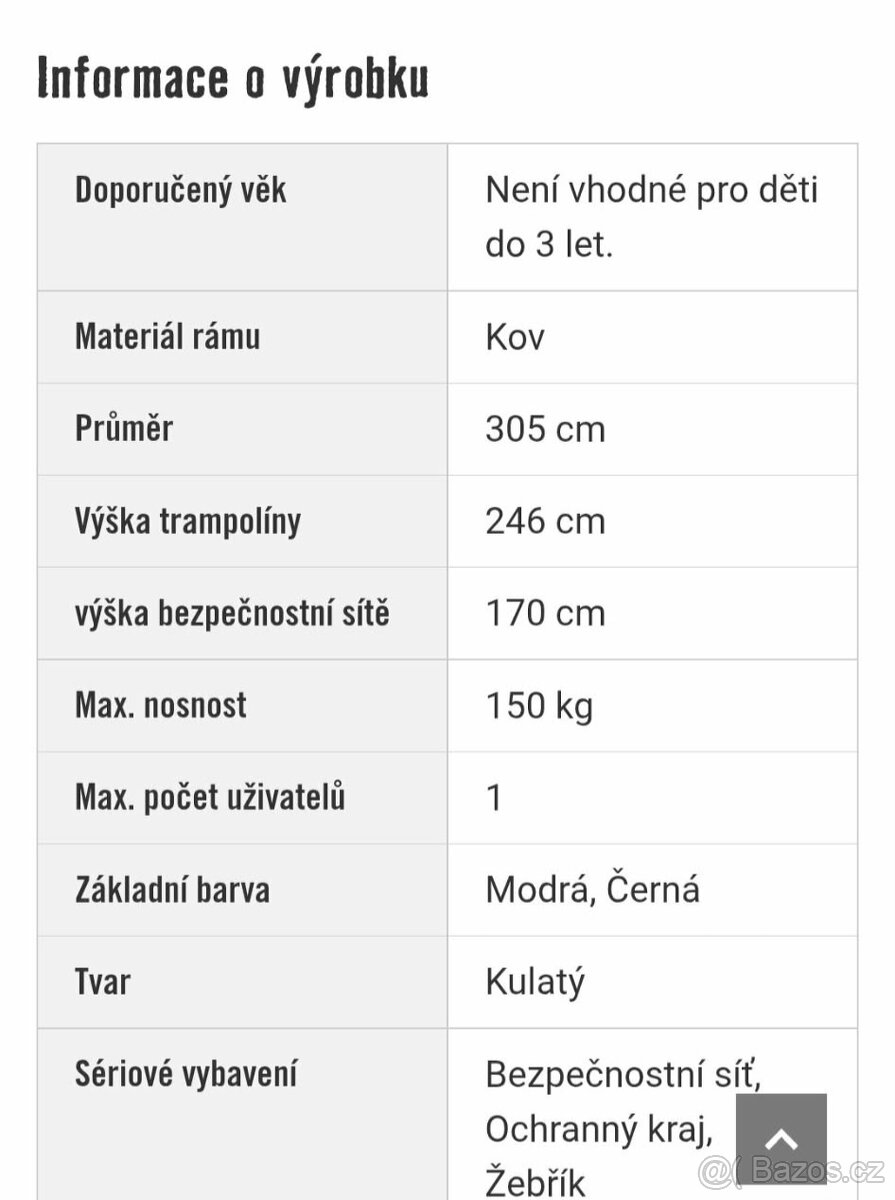 Trampolína Marinex průměr 2,5 m - 2