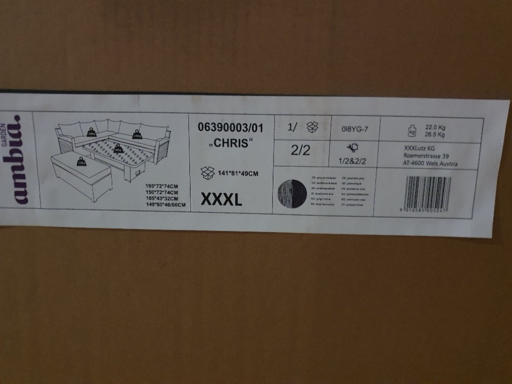 rohova zahradni sestava velká, vyskove stavitelny stul - 2