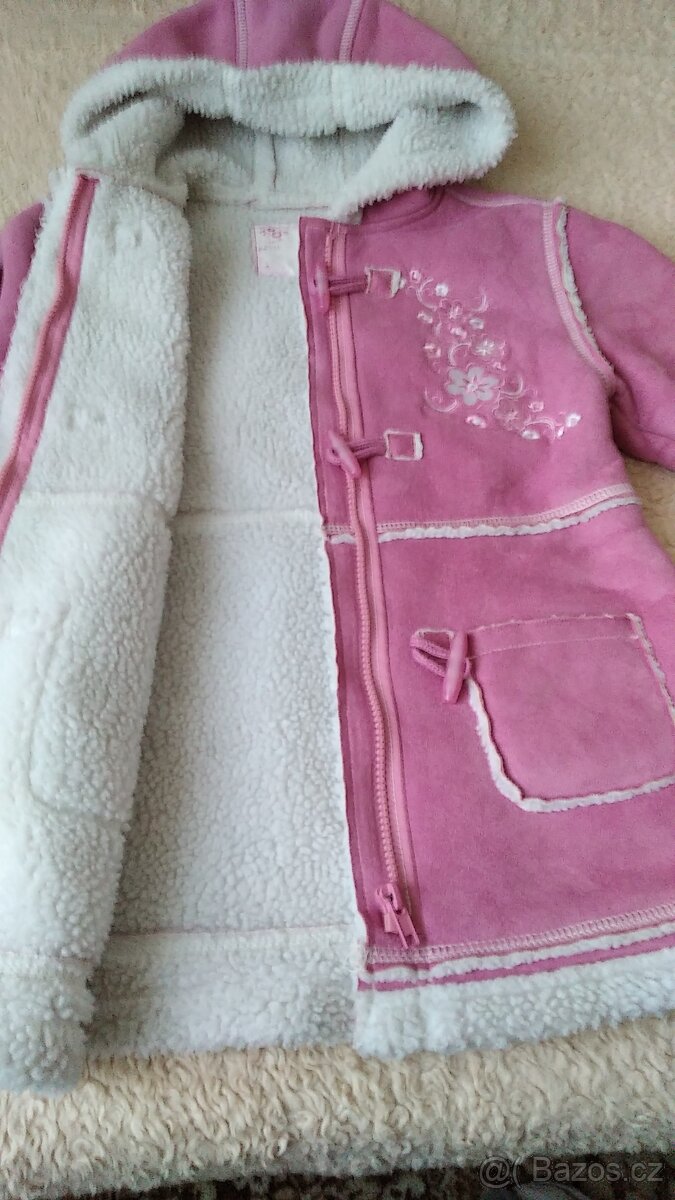 zimní dětský kožíšek; čepice+rukavice - 2