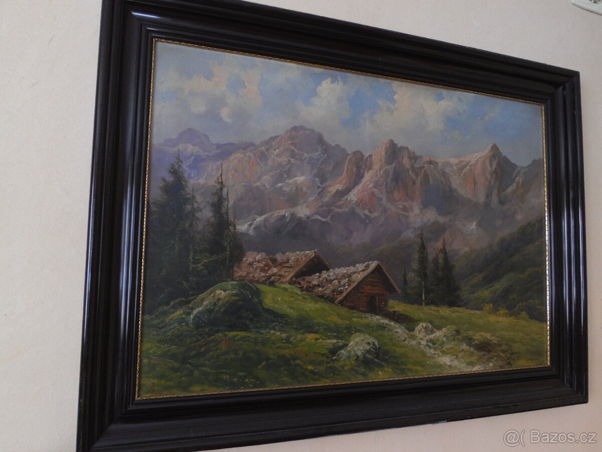 Veliký obraz Scenérie Alpy F. Hoffmann- ZMÉNA ceny - 2