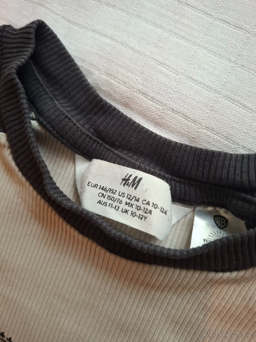 Dívčí žebrované triko H&M, vel. 146/152 - 2