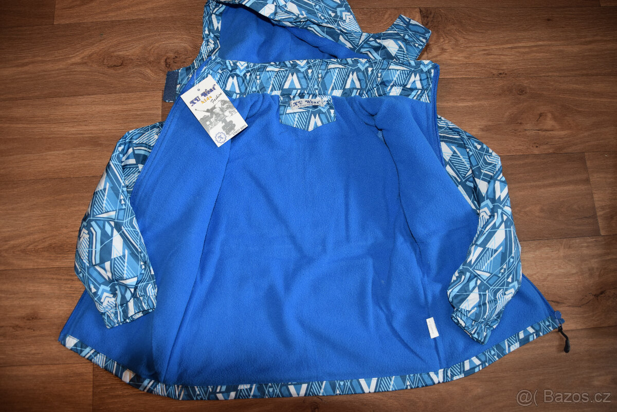 Chlap. šusťáková bunda s fleesem vel.110 - NOVÁ 2.jakost - 2