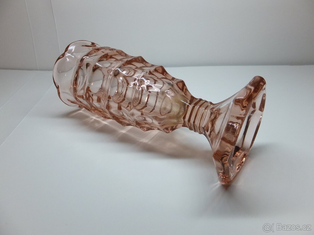 Art Deco rosalinová váza, R. Schotter Inwald. - 2